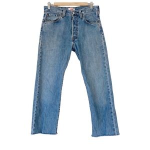 Levi’s Vintage 501 Rigid Denim Raw Hem Straight Leg Button Fly Jeans